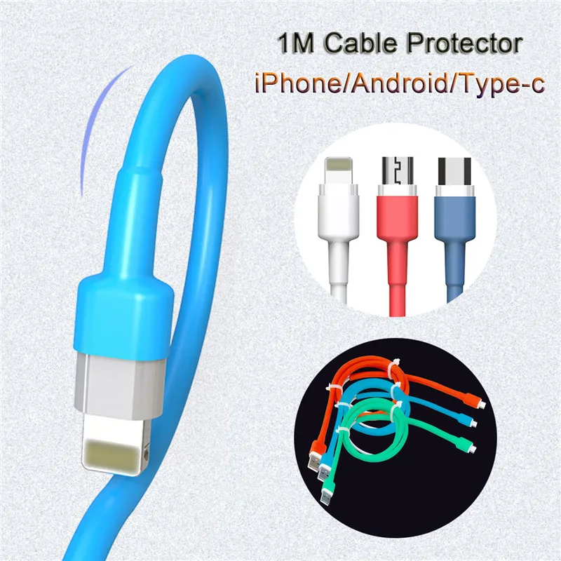 

USB Cable Protector Type c Cord Wire Organizer winder Saver Heat Shrink Tube Sleeve for iPhone for Samsung Android Type-c Cable