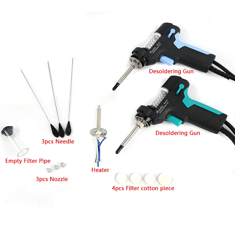 

Pro'sKit SS-331H LCD Digital Desoldering Station Electric Desoldering Gun Accessories Weld For Empty Filter Pipe Nozzle Heater