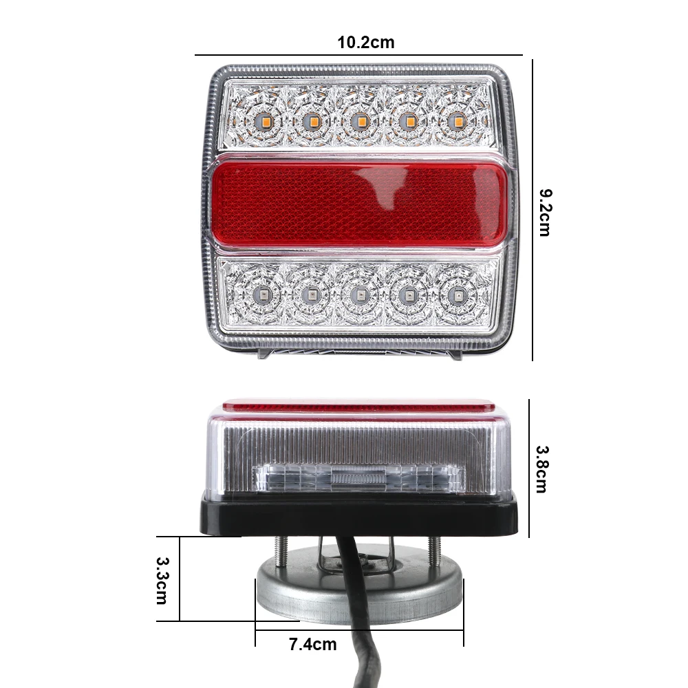 

LEEPEE 2 Piece/Set Combination Towing Taillight 16 LEDs Trailer Tail Light with Magnet 12V Car Truck Tail Light