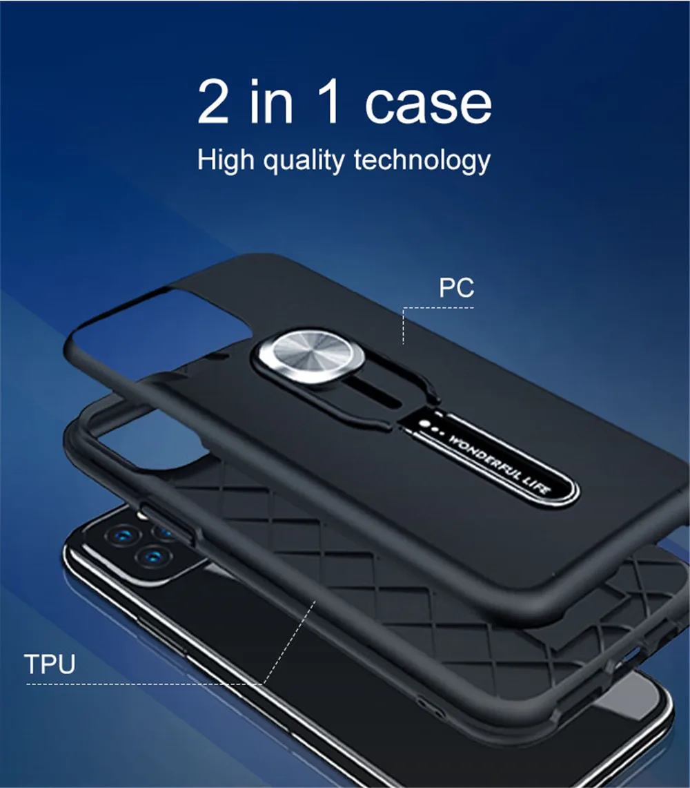Роскошный чехол для телефона с магнитным кольцом для iphone 11 pro max Xs max XR X 8 7 6s Plus силиконовый автомобильный держатель с кольцом на палец