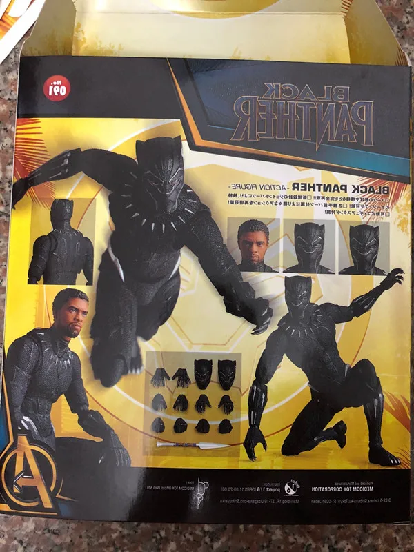 16 см Новый Фильм Мстители эндшпиль 4 Infinity War Mafex 091 Черная пантера ПВХ фигурка