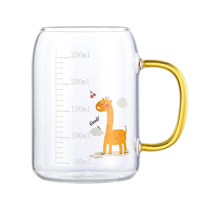 

Original Children's Milk Cup with Scale Breakfast Household Glass Baby Drinking Cup Brewing Milk Powder Microwaveable