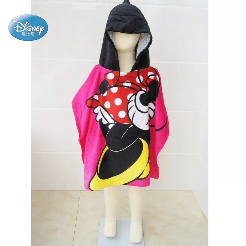 Disney/ хлопок, полотенце-накидка с капюшоном для девочек и мальчиков с изображением Минни и Микки Мауса, впитывающее пляжное полотенце-накидка для малышей, 60X120 см