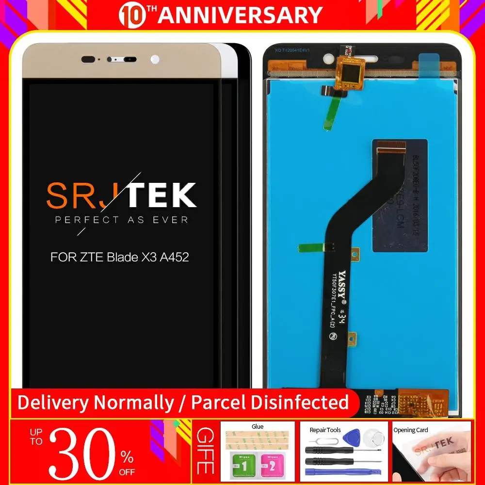 Для ZTE BLADE X3 A452 t620 ЖК дисплей и сенсорный экран дигитайзер сборка Замена для