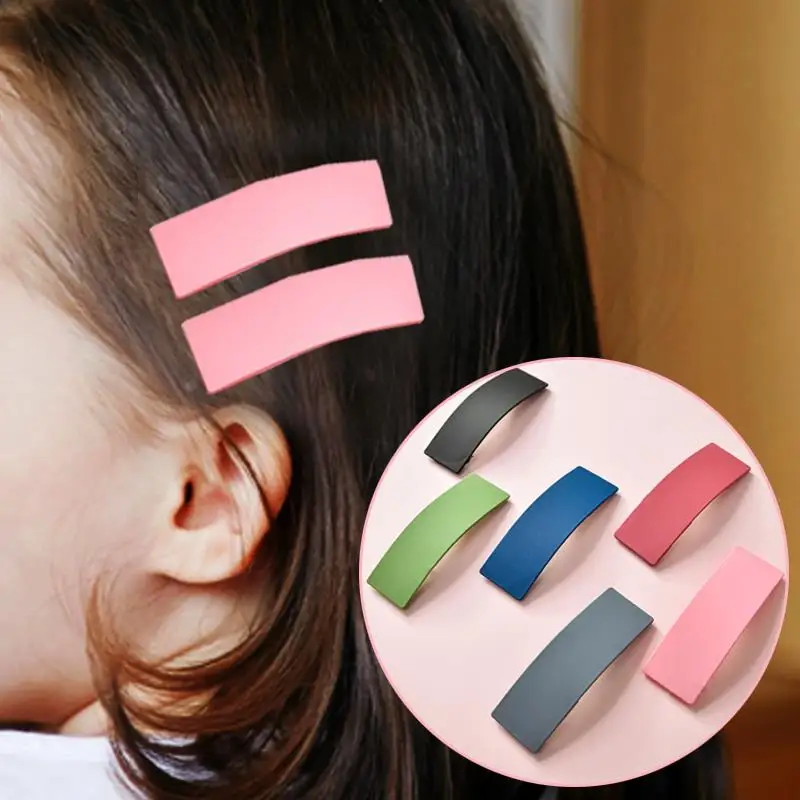 

1PCS Allergy Free New Arrival Korean Rectangle Dull Polish Children Kids Girls Black Grey Navy Blue Green Wine Red