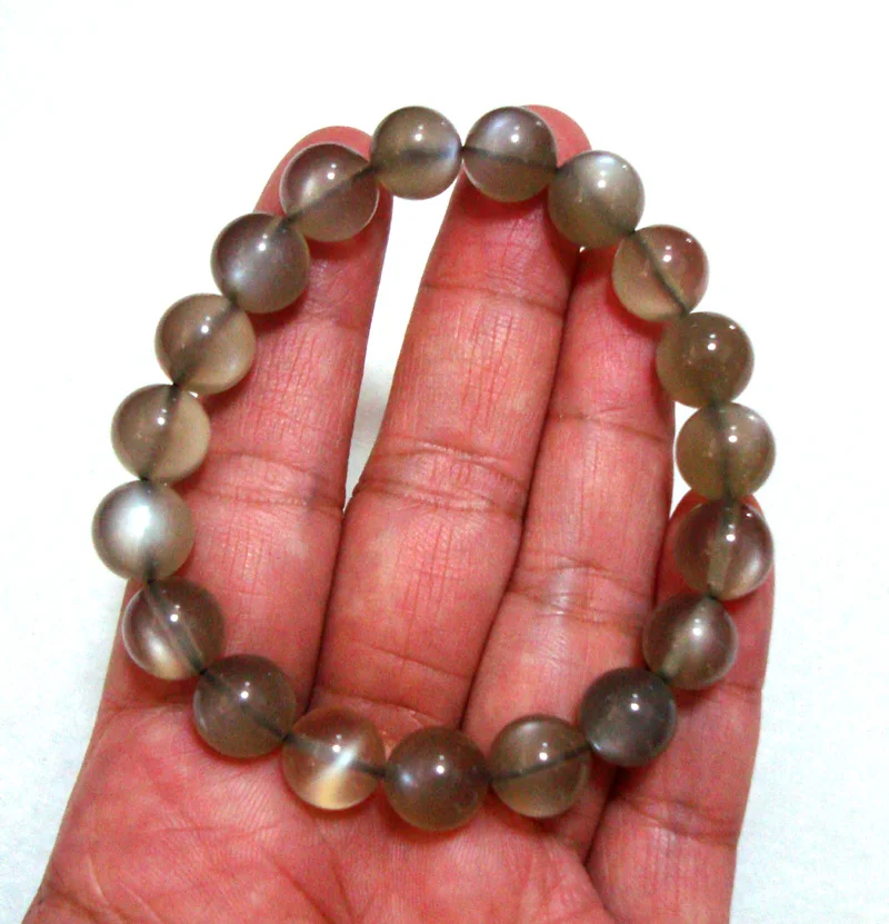 Браслет с бусинами из лунного камня 10 мм|Бусины| |