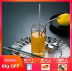 Многоразовые соломинки из нержавеющей стали 304, 1 кисточка, фильтр из нержавеющей стали, металлическая соломка, аксессуары для чайного бара