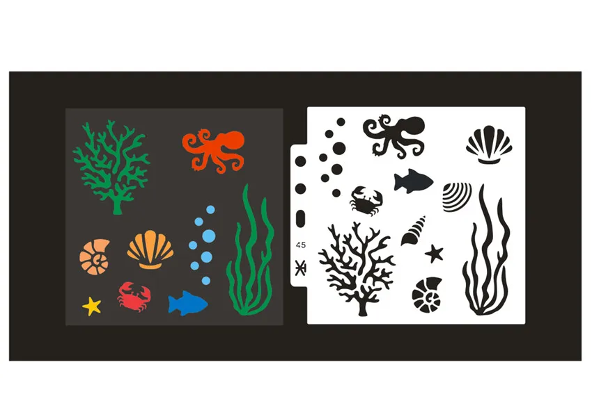 13*14 см морской мир Обложка templat трафареты для скрапбукинга спрей Пластиковая