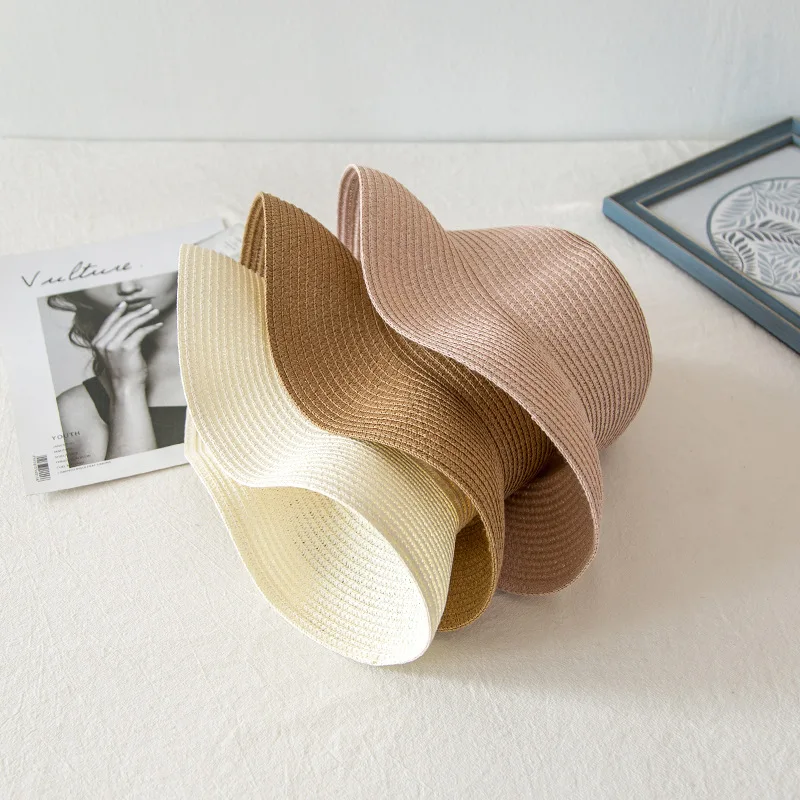 Панама женская Соломенная с плоскими полями для детей и взрослых в стиле кэжуал |