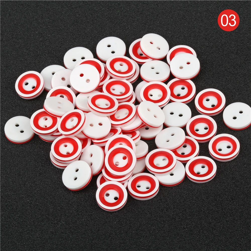 100 шт. круглые 2 отверстия кнопки из смолы шитье подходит для скрапбукинга