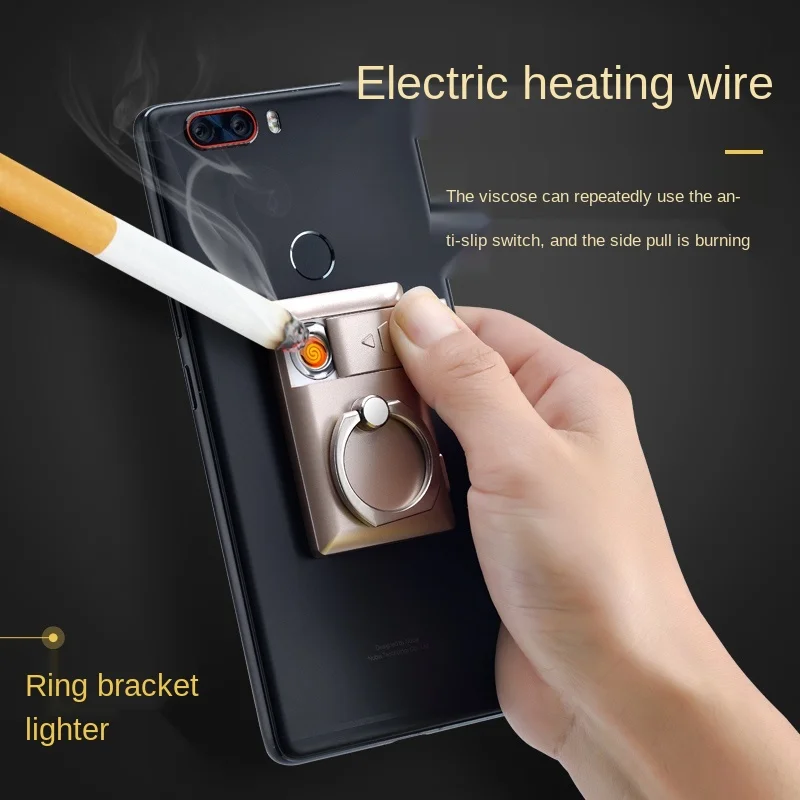 

Phone Fingerprint USB Lighters Rechargeable Ultra-thin Male Personality Plasma Flameless Electric Lighters Gadgets for Men Gift