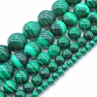 natural green genuine malachite round loose stone beads for jewelry making diy bracelet necklace 46810 mm 15 inches wholesale