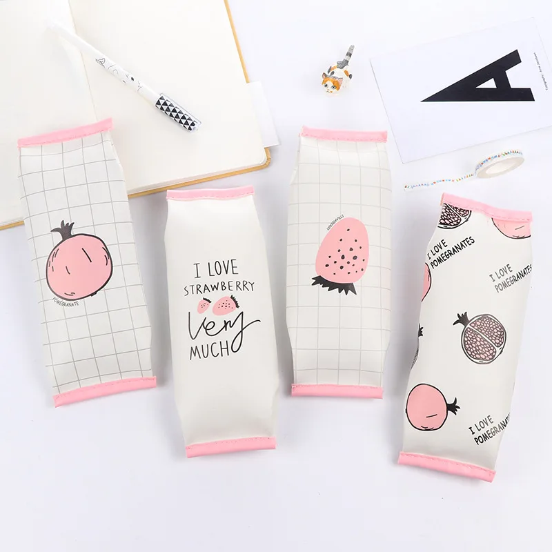 Творческий граната клубника школьный Карандаш Чехол милые из искусственной кожи