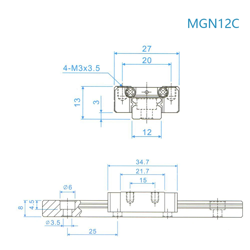 3D-принтеры линейные направляющие Core xy MGN12 100 150 200 250 300 350 400 450 500 550 600 мм линейные рельсы+ MGN12C или MGN12H каретки