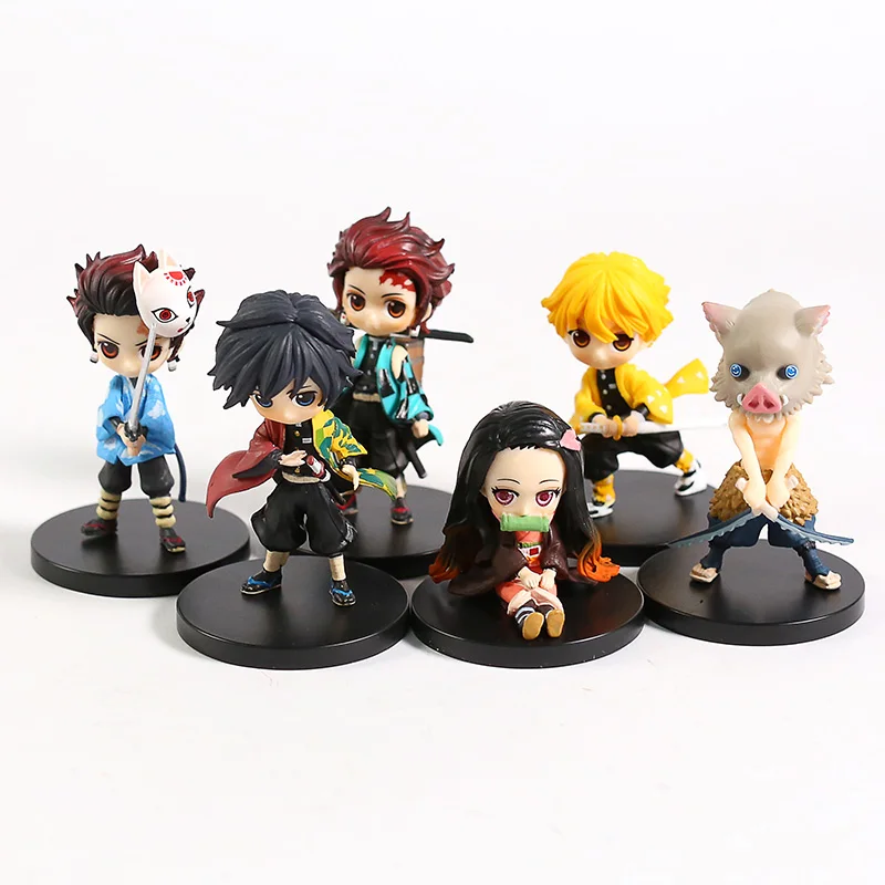 

Q Posket Demon Slayer Kimetsu no Yaiba Kamado Tanjirou Nezuko Agatsuma Zenitsu Hashibira Inosuke Tomioka Giyuu Figures 6pcs/set