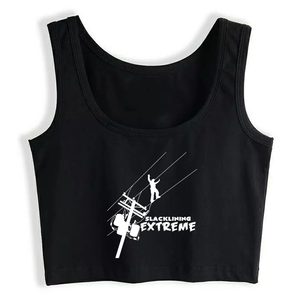 

Crop Top Women Slacklining Extreme Birthday Slackline Gothic Harajuku Grunge Emo Tank Top Female Clothes