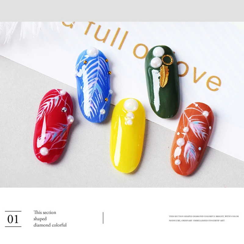 6 коробок/набор 3D Стразы для ногтей смешанные цветные Переводные изображения с