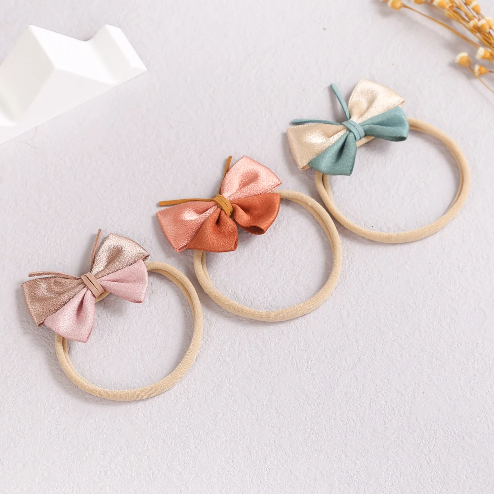 

Детская повязка на голову из полиэстера, повязка на голову с бантом для маленьких девочек, мягкие нейлоновые повязки для волос для детей, Эл...