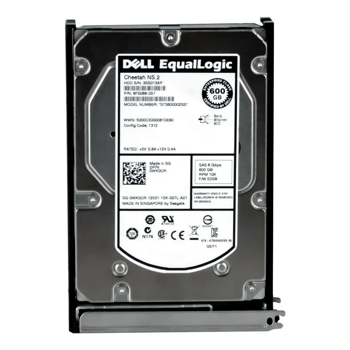 

Dell EqualLogic 0WK0CR 600GB 10K SAS-2 3.5'' ST3600002SS Hard drive HDD