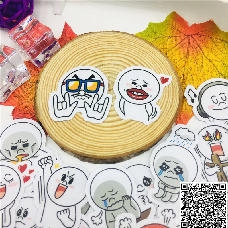 40 шт. милые озорные наклейки с круглой головой s для стайлинга автомобиля