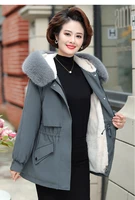casual loose parkas winter jacket middle aged women autumn thick warm clothes plus velvet down jackets mom coats y350