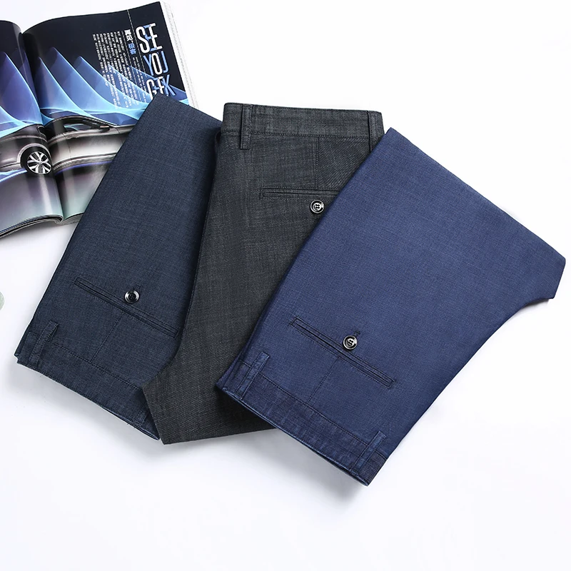 Джинсы мужские прямые в деловом стиле тонкие джинсовые брюки из тенсела