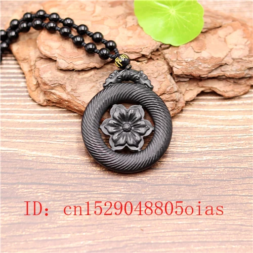 Ожерелье из натурального черного зеленого китайского Нефритового Цветка бисера