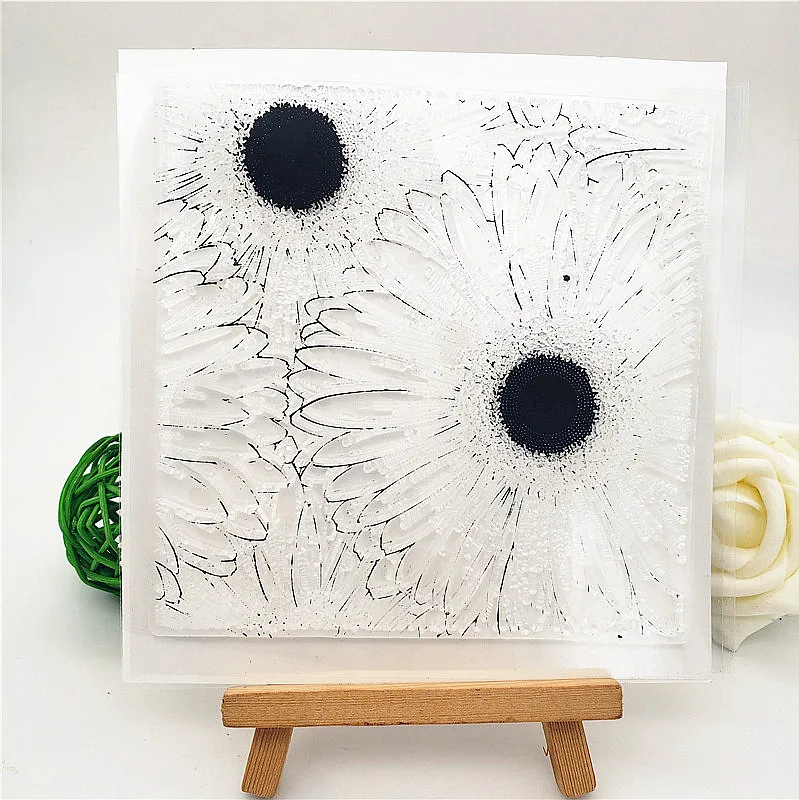

14x14cm Petal Flower Clear Stamps Transparent Seal Silicone Seal TPR Christmas Wedding Roller Stamps DIY Scrapbook Album Card