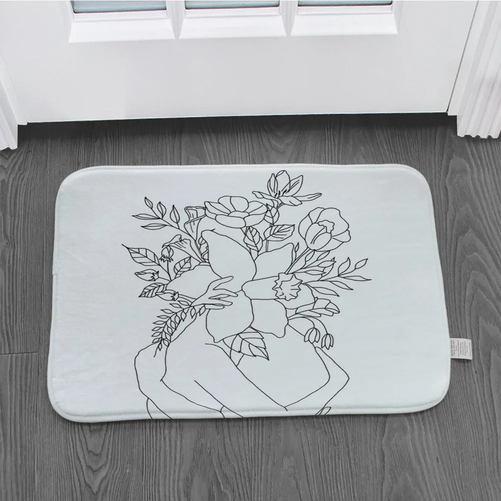 Ретро ручная роспись линия коврик для кухни спальни Нескользящие декоративные