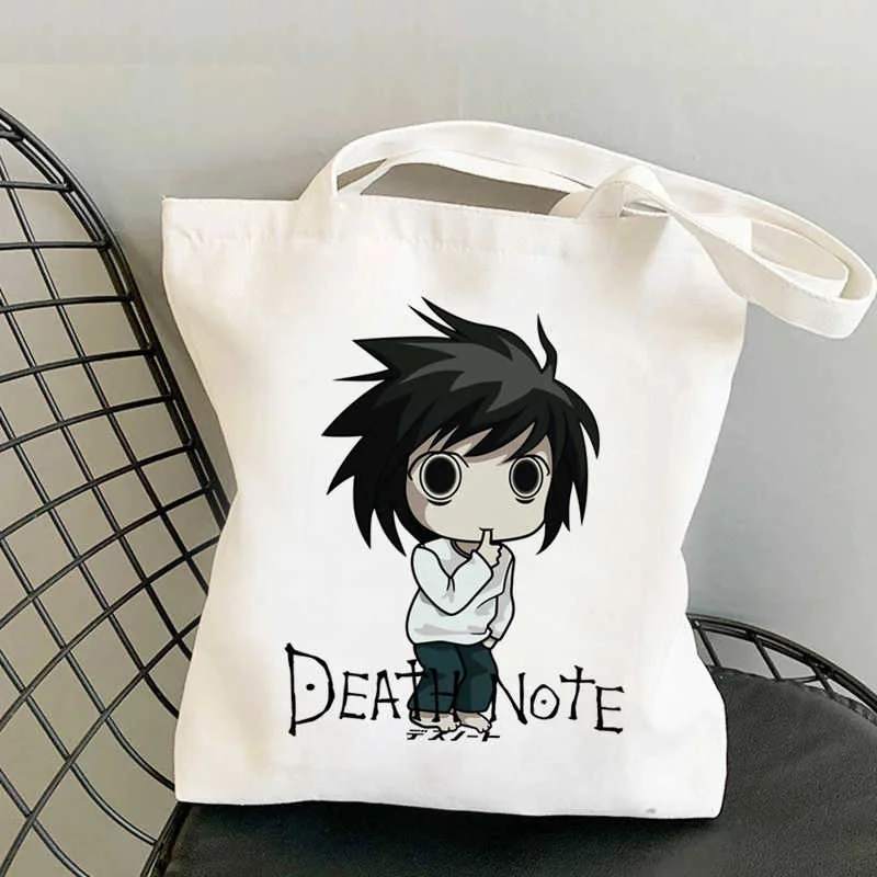 

Сумка для покупок «Death Note», многоразовый холщовый саквояж для покупки продуктов, сумка-шоппер