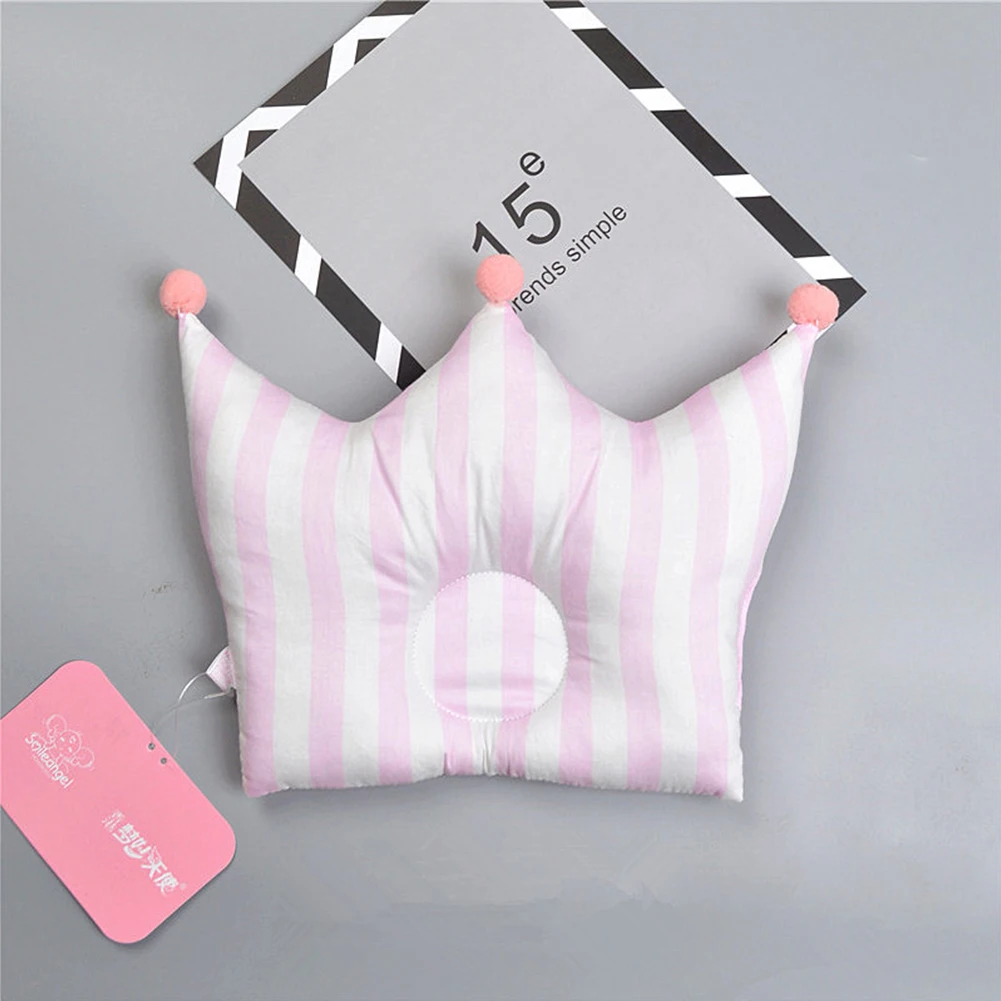 

Cotton Blend Cushion Sleeping Baby Pillow Infant Soft Crown Shape Newborn Bedding Positioning Cute Protective Prevent Flat Head