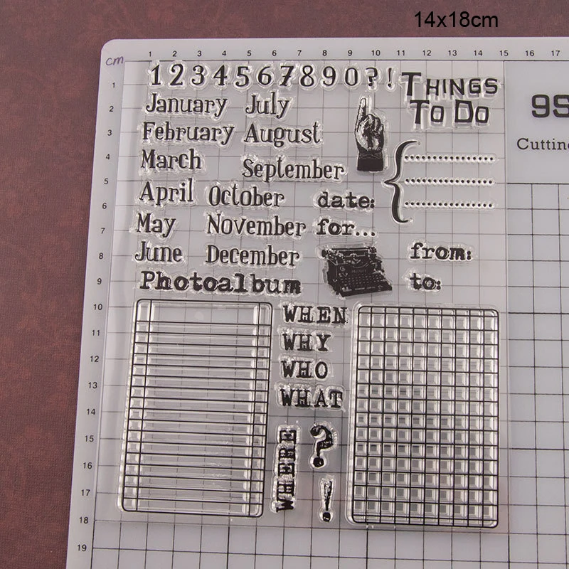 Календарь дата прозрачные штампы новинка 2019 скрапбукинг резиновый штамп