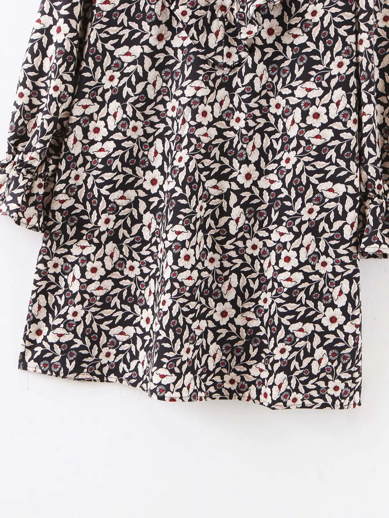 2020 женское новое платье с длинным рукавом и цветочным вырезом женские