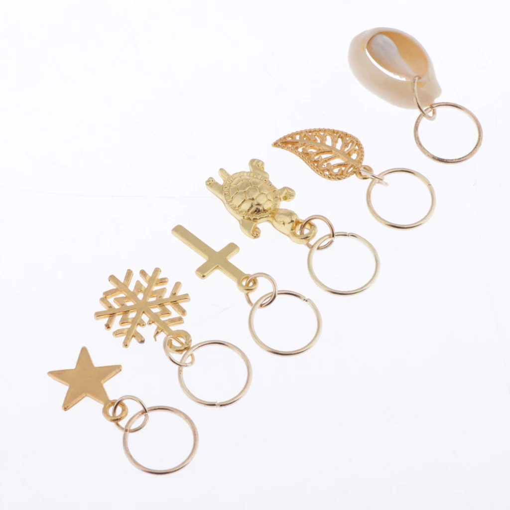 

120Pcs Hair Charm Metal Hair Rings Braid Rings Hair Hoops Hair Loop Piercing