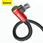 Кабель Micro USB Baseus 90 градусов для Samsung Xiaomi, USB-кабель для быстрой зарядки Android