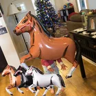 Большие воздушные шары из фольги в виде белых лошадей, огромное украшение для вечеринки в честь Дня Рождения, воздушный шар из майлара, ковбойский воздушный шар в виде животного, гелиевые шары на ферме