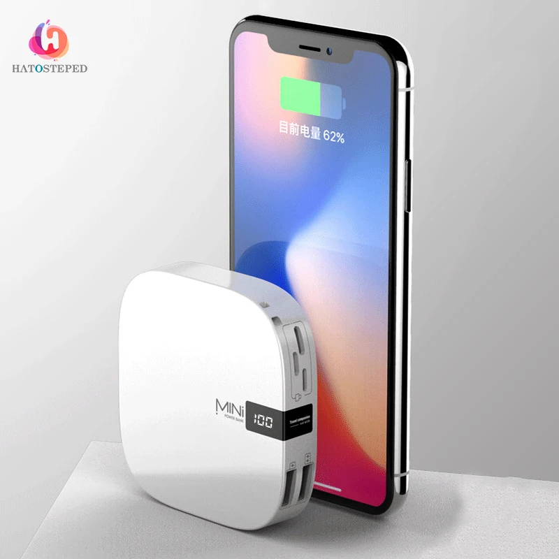 Портативное зарядное устройство 10000 мАч с разъемом типа и подсветкой функцией