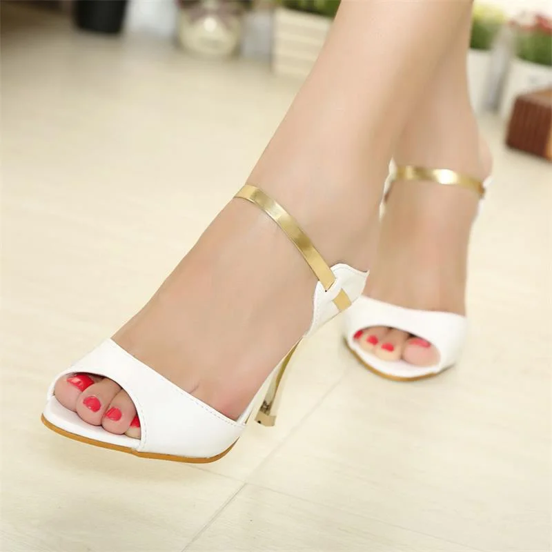 Женские сандалии на каблуках женские высоком каблуке летние с открытым носком