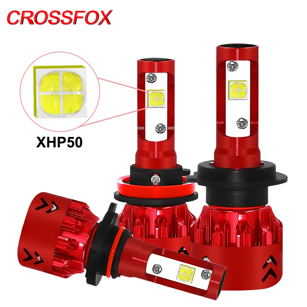 CROSSFOX комплект автомобильных СВЕТОДИОДНЫХ Фар H4 LED H7 6000K xhp50 9005 hb3 9006 hb4 h1 h11 h9 h8 12V