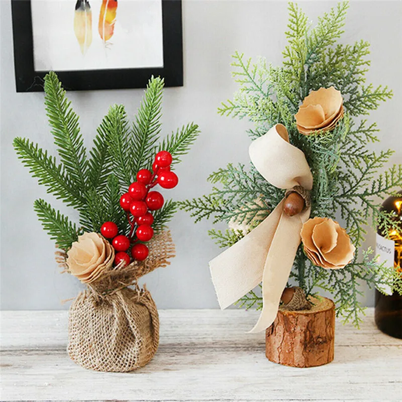 Мини елка рождественские вечерние настольные столы домашний декор офисное