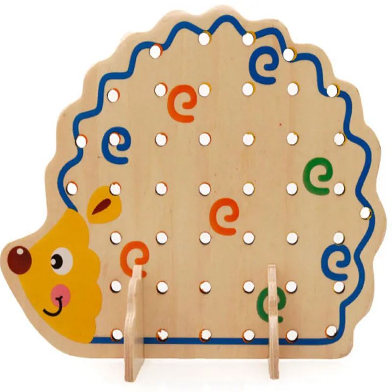 

Learning Education Wooden Puzzle Toys 82 Pcs Hedgehog Fruit Beads Montessori Educational Toy For Children