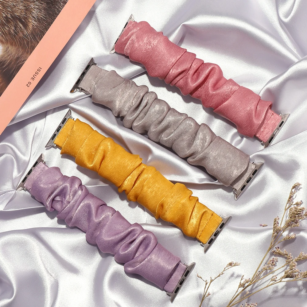 

Scrunchie Elastic Watch Straps Watch band for Apple Watch Band Series 6 SE 5 4 3 2 1 38mm 40mm 42mm 44mm for iwatch Ladies strap