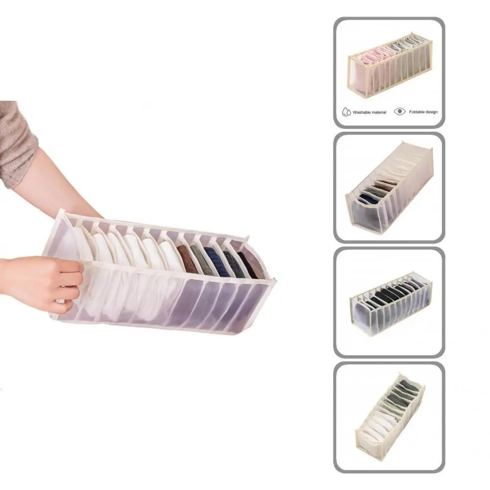 

Органайзер для нижнего белья, красивый моющийся органайзер для бюстгальтеров, нижнего белья, 11 ячеек, складной разделитель носков