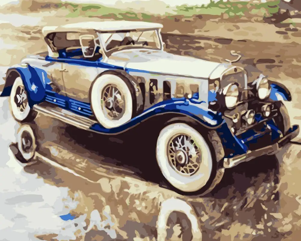 Прямая поставка 40x50 см живопись по номерам DIY классические автомобили натюрморт