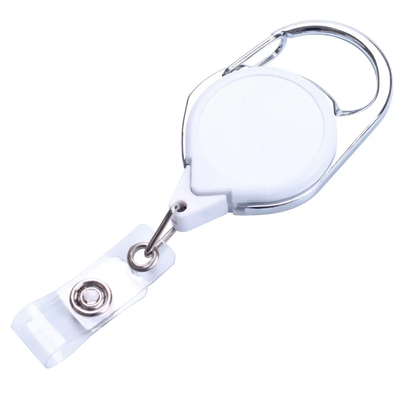 

Badge reel retractable keychain name tag holder keyring id card key ring cord reel retract pull key chain