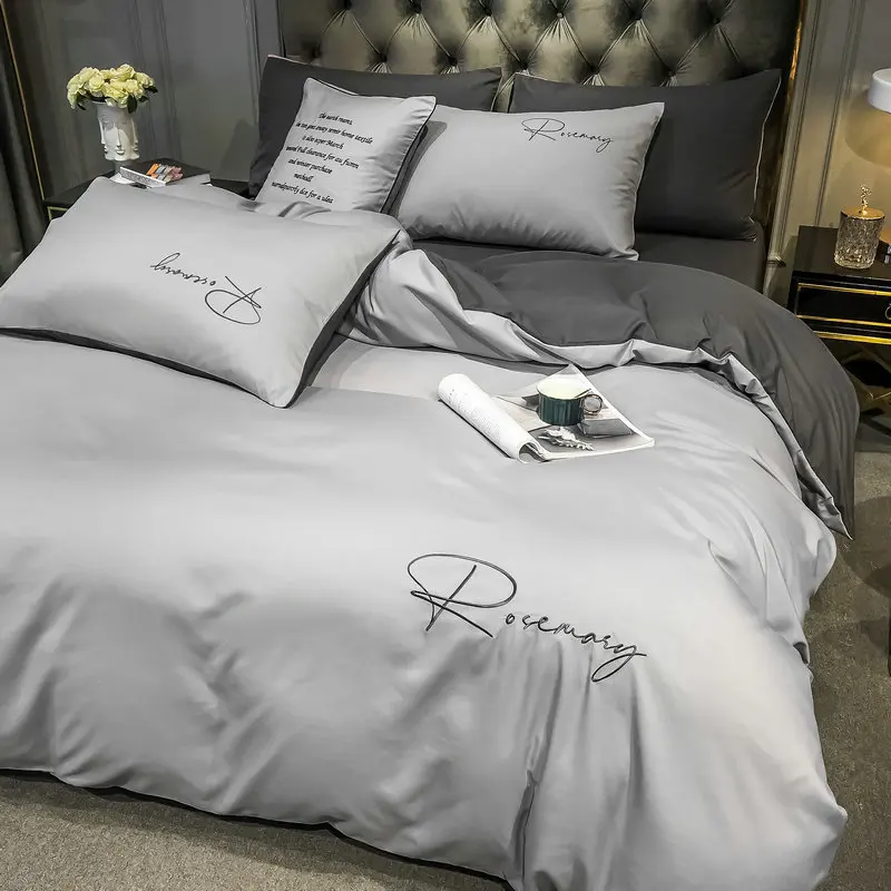 

Luxury Comfort Bedding Set Soild Color Duvet Cover Simple Life Bed Linens Bed Sheets And Pillowcases 220x240cm 4PCS