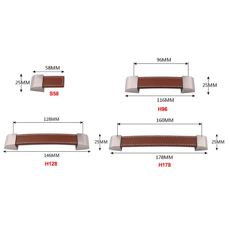 Кожаные современные дверные ручки для мебели выдвижной ящик и ручка кухонного