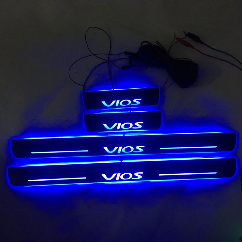 

4pcs/Applicable to VIOS LED Lighting Threshold Wear Resistant Plate Welcome Pedal Decoration for Toyota Vios 2014-2019 yaris l