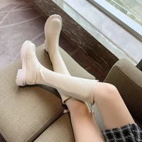 winter women thigh high boots women casual plush knee boots brand designer zip ladies leather long botas white mujer shoes 2021