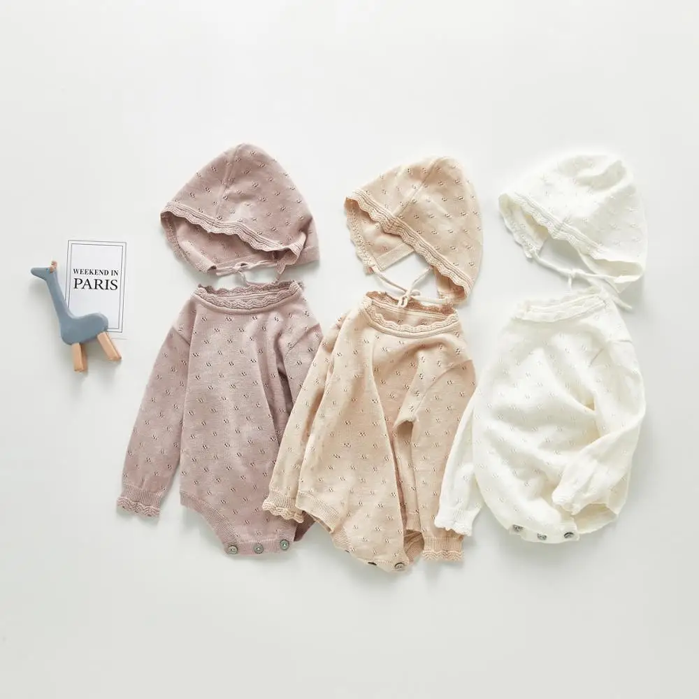 Baby Bodysuits Clothes Fashion Solid Color Newborn Boys Girls Knitted Jumpsuits Outfits Autumn Winter Toddler & Infant Body Tops autumn winter chidlren sweaters for newborn baby girls cardigans fashion white long sleeve toddler infant knitted jacket clothes